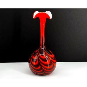 Groovy Orange and Purple Long Neck Bulb Vase